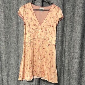 Reformation Peach Floral Mini Dress
